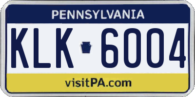 PA license plate KLK6004