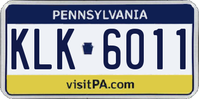 PA license plate KLK6011