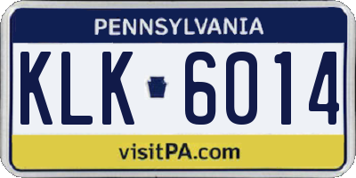 PA license plate KLK6014