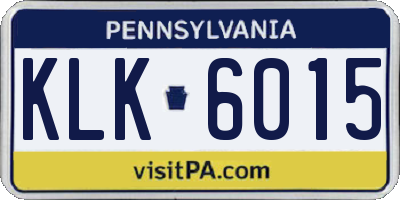 PA license plate KLK6015