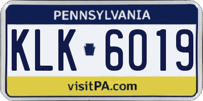 PA license plate KLK6019