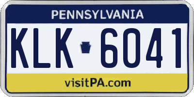PA license plate KLK6041