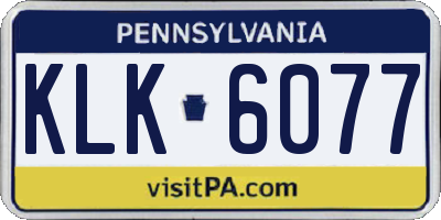 PA license plate KLK6077