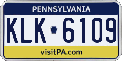 PA license plate KLK6109