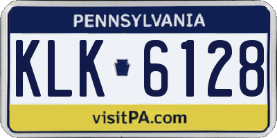 PA license plate KLK6128