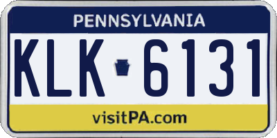 PA license plate KLK6131