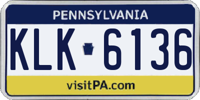 PA license plate KLK6136