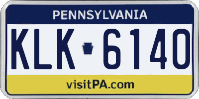 PA license plate KLK6140