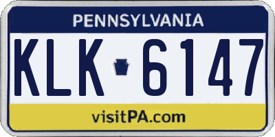 PA license plate KLK6147