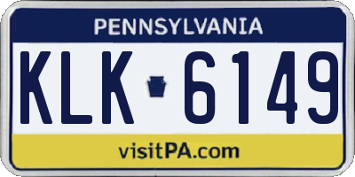 PA license plate KLK6149