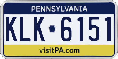 PA license plate KLK6151