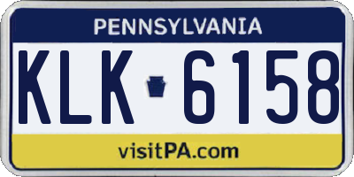 PA license plate KLK6158