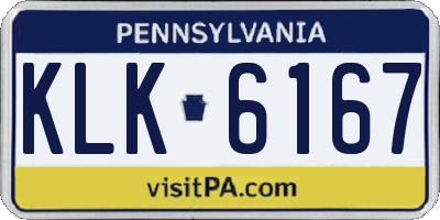 PA license plate KLK6167