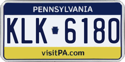 PA license plate KLK6180