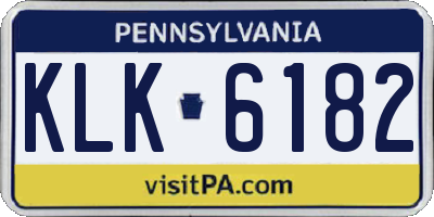 PA license plate KLK6182