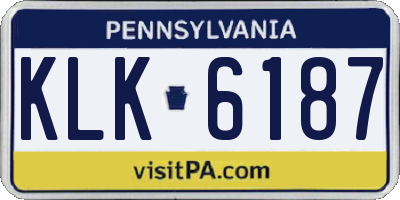 PA license plate KLK6187