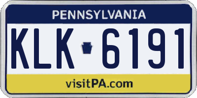 PA license plate KLK6191