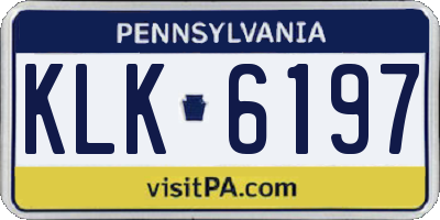 PA license plate KLK6197