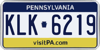 PA license plate KLK6219
