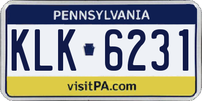 PA license plate KLK6231