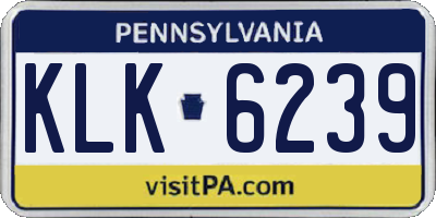PA license plate KLK6239