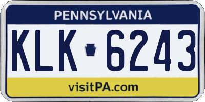 PA license plate KLK6243