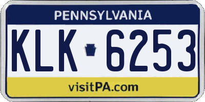 PA license plate KLK6253