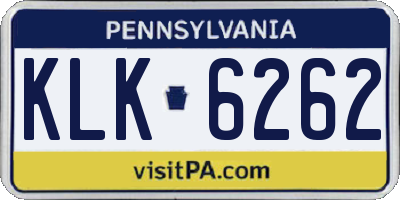 PA license plate KLK6262