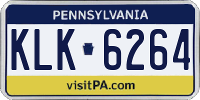 PA license plate KLK6264