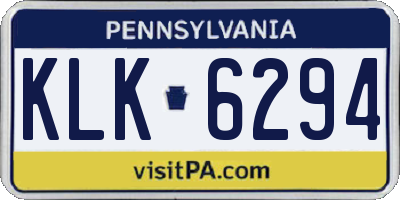 PA license plate KLK6294