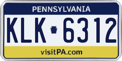 PA license plate KLK6312