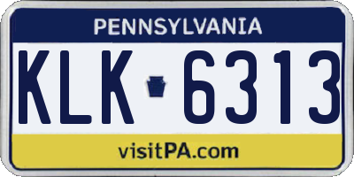 PA license plate KLK6313