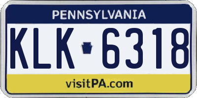 PA license plate KLK6318