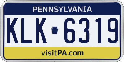 PA license plate KLK6319