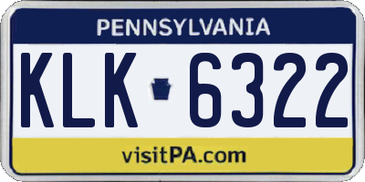 PA license plate KLK6322