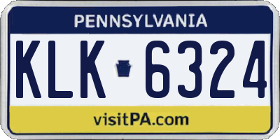 PA license plate KLK6324