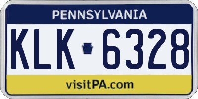 PA license plate KLK6328