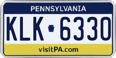 PA license plate KLK6330