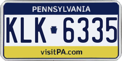 PA license plate KLK6335