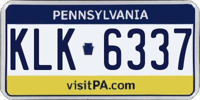 PA license plate KLK6337