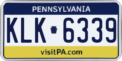 PA license plate KLK6339