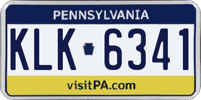 PA license plate KLK6341