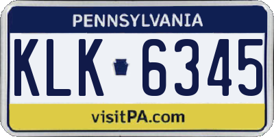 PA license plate KLK6345