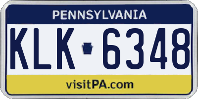 PA license plate KLK6348