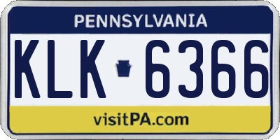 PA license plate KLK6366