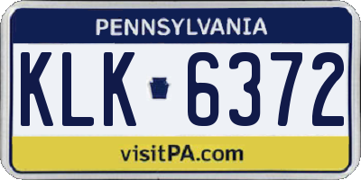 PA license plate KLK6372