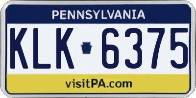 PA license plate KLK6375