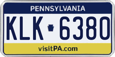 PA license plate KLK6380