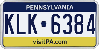 PA license plate KLK6384