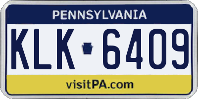PA license plate KLK6409